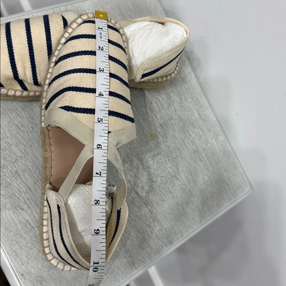 Saint James Women’s Navy and Cream Stripes Espadrilles Size 40